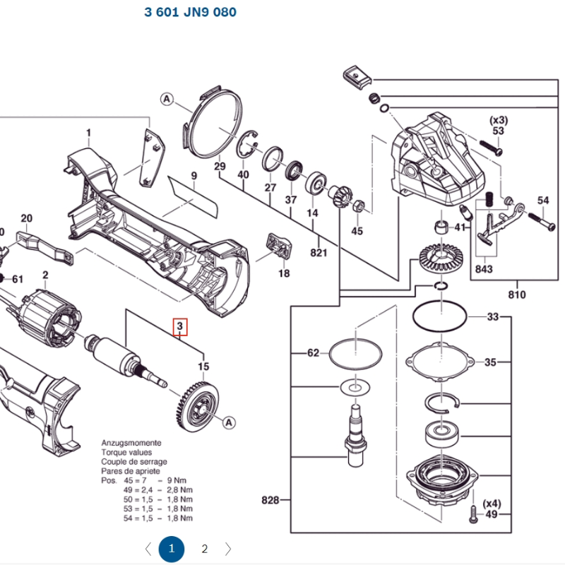 博世角磨机GWS18V-8原装配件转子