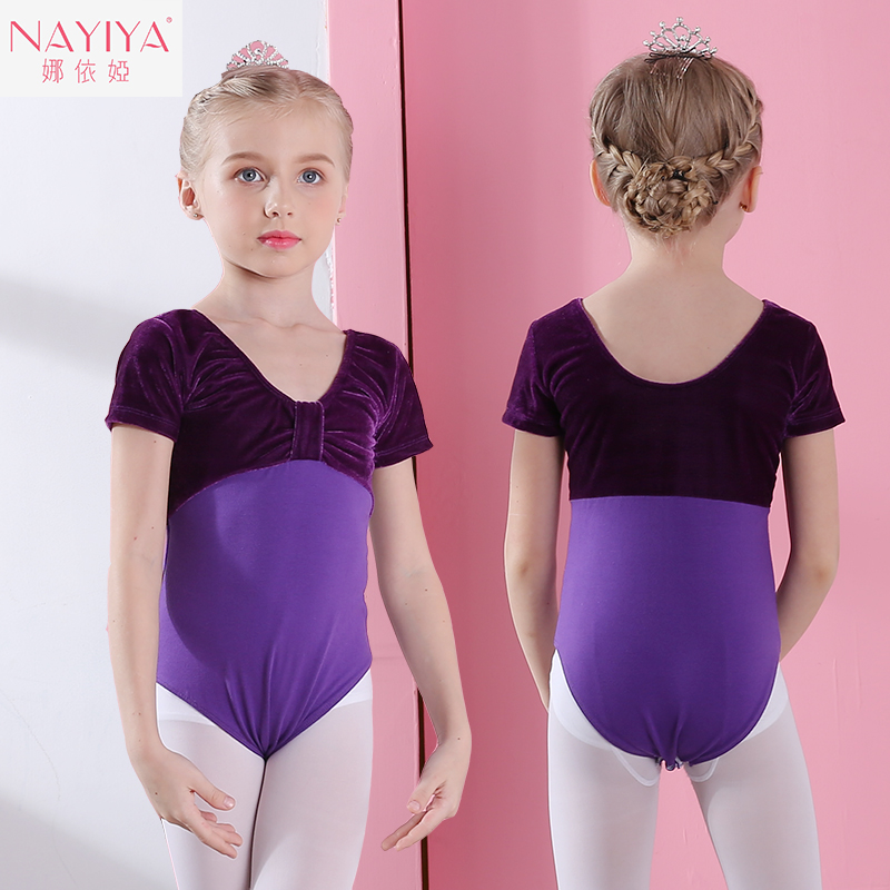 儿童舞蹈服冬天女童练舞服金丝绒