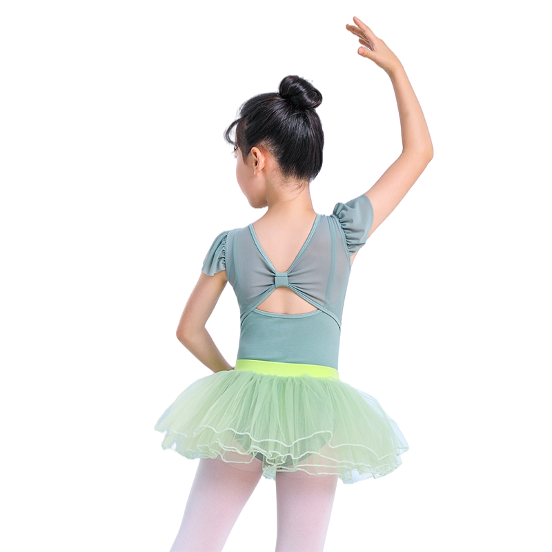 儿童夏季演出女童舞蹈服装表演服芭蕾蕾丝网纱少儿中国民族舞裙