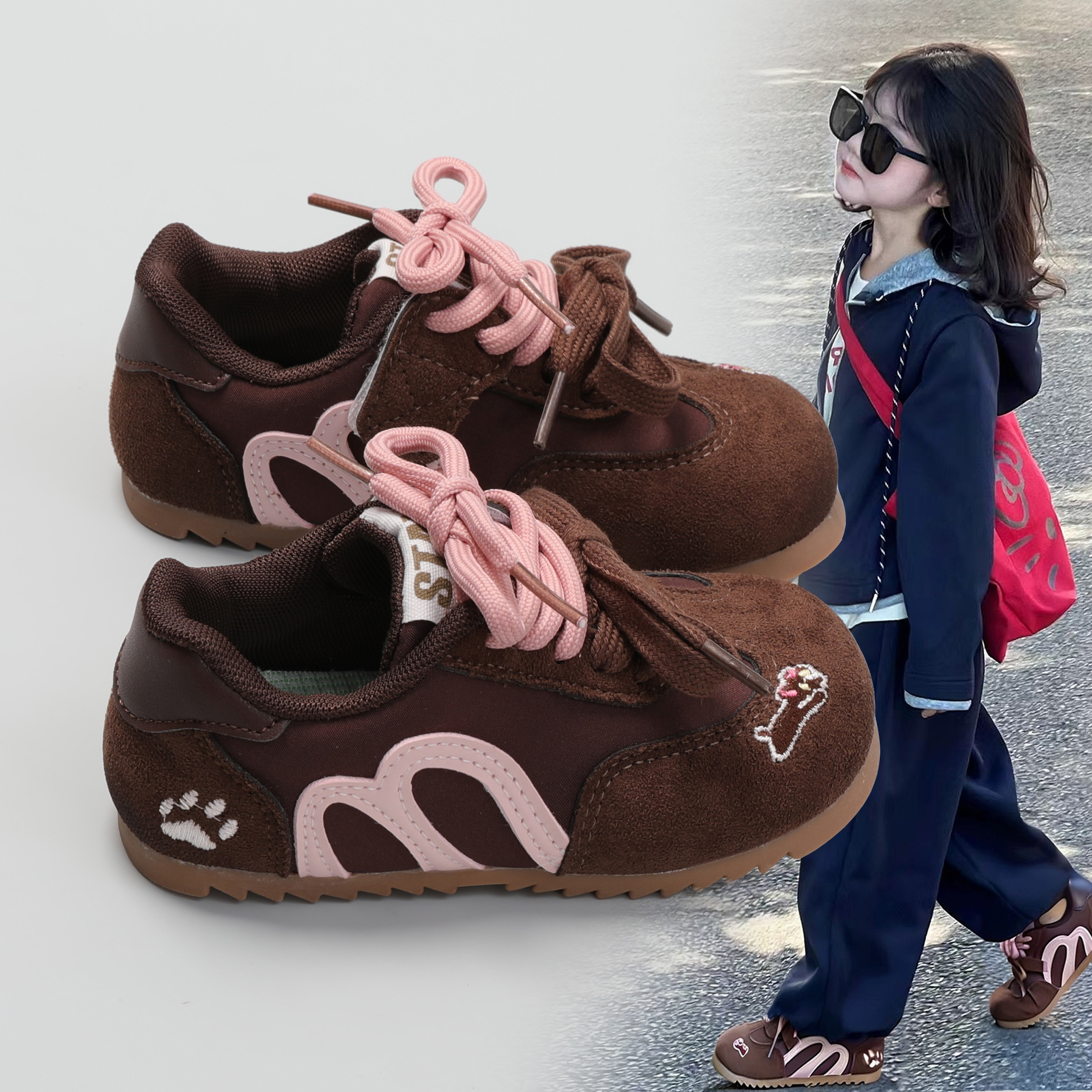 女童德训鞋软底防滑轻便运动鞋