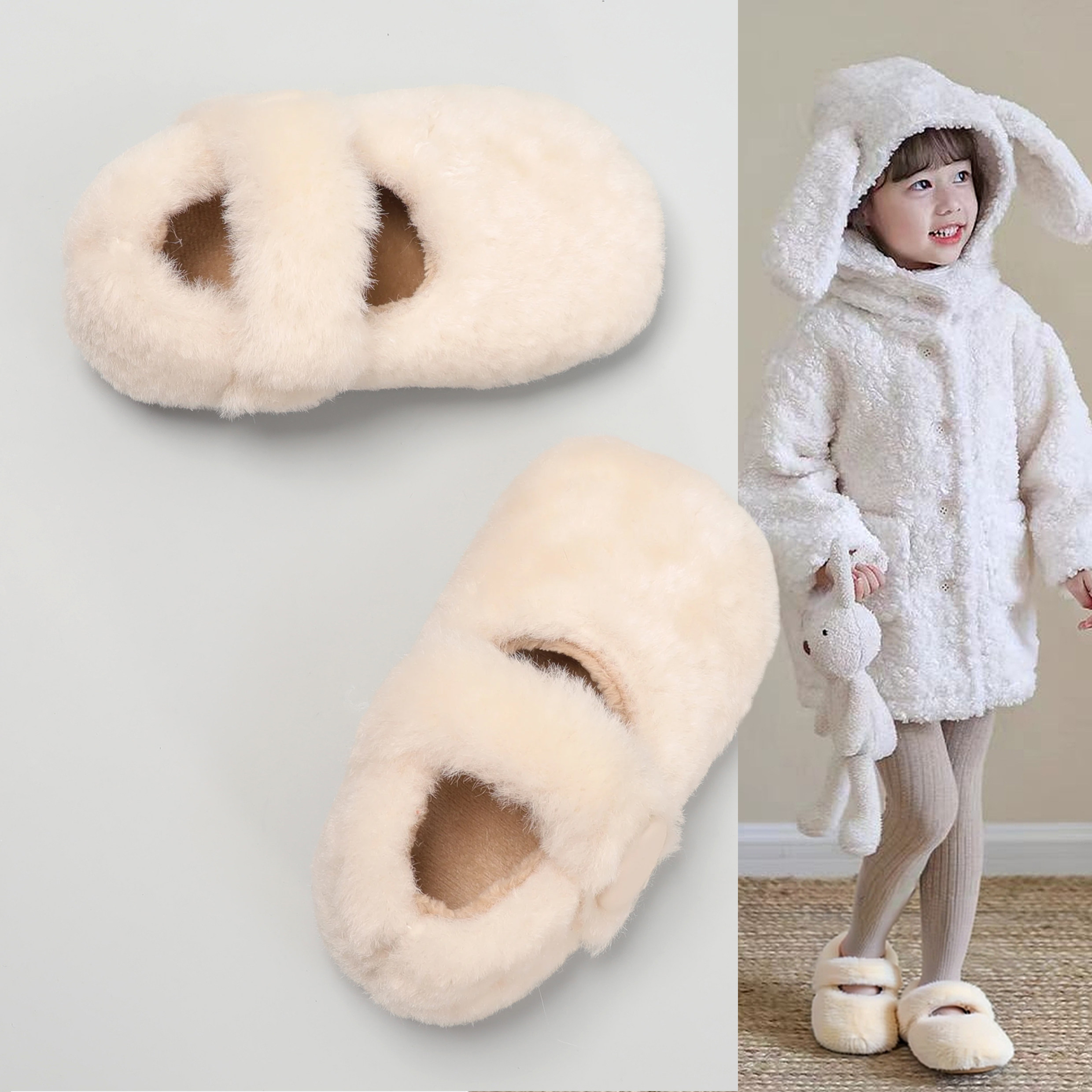 女童毛毛鞋2025新款外穿韩版宝宝保暖豆豆鞋冬季儿童防滑加绒棉鞋,童鞋/婴儿鞋/亲子鞋,棉鞋,淘宝优惠券,粉丝福利购,淘宝优惠卷