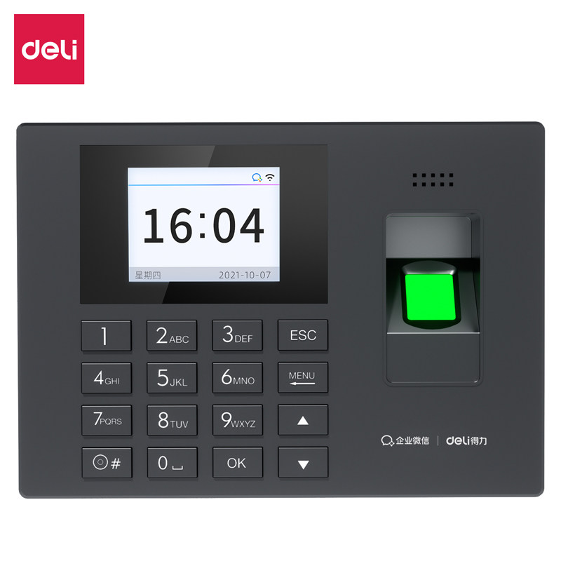 得力3960wx企业微信考勤机人脸指纹密码一体识别考勤机支持云报表异地