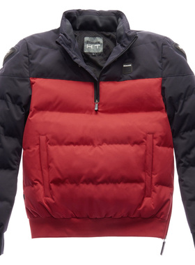 美国Blauer秋冬保暖机车夹克摩托车骑行服半拉链套头外套