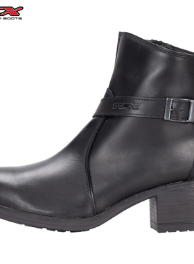 意大利TCX X-Boulevard皮鞋真皮短靴户外骑行鞋粗跟机车靴防水女