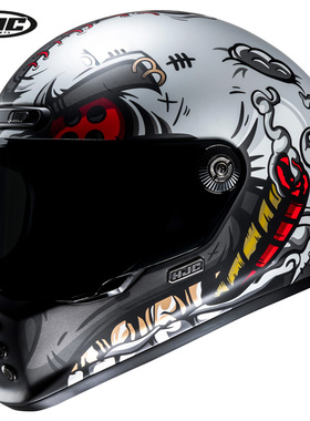 韩国HJC V10复古全盔户外骑行头盔炫酷安全帽骑行盔