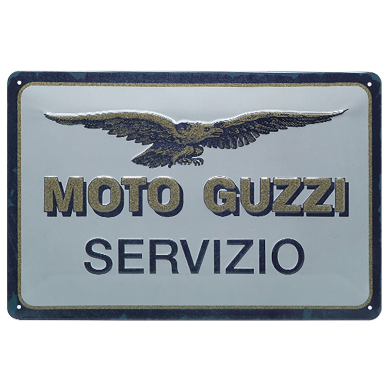 高档意大利Moto-Guzzi复古金属标牌浮雕图案墙面挂饰客厅装饰牌