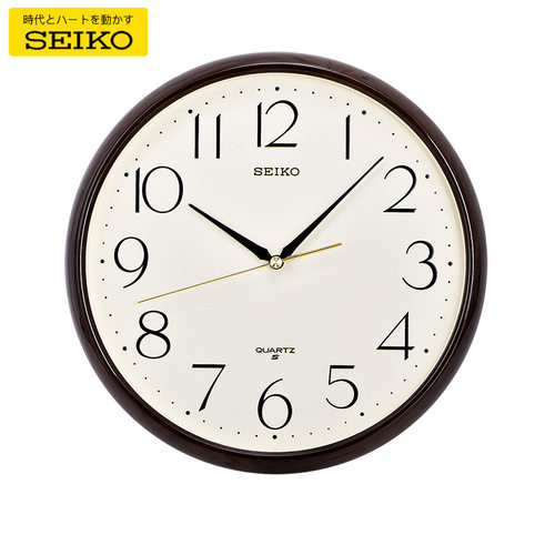SEIKO日本精工挂钟大理石花纹边框客厅卧室装饰创意家用石英钟