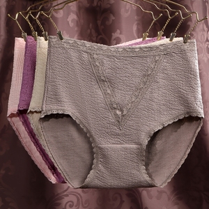 4条盒装 加肥加大码纯棉质胖mm200斤高腰内裤女 中年妈妈三角裤衩