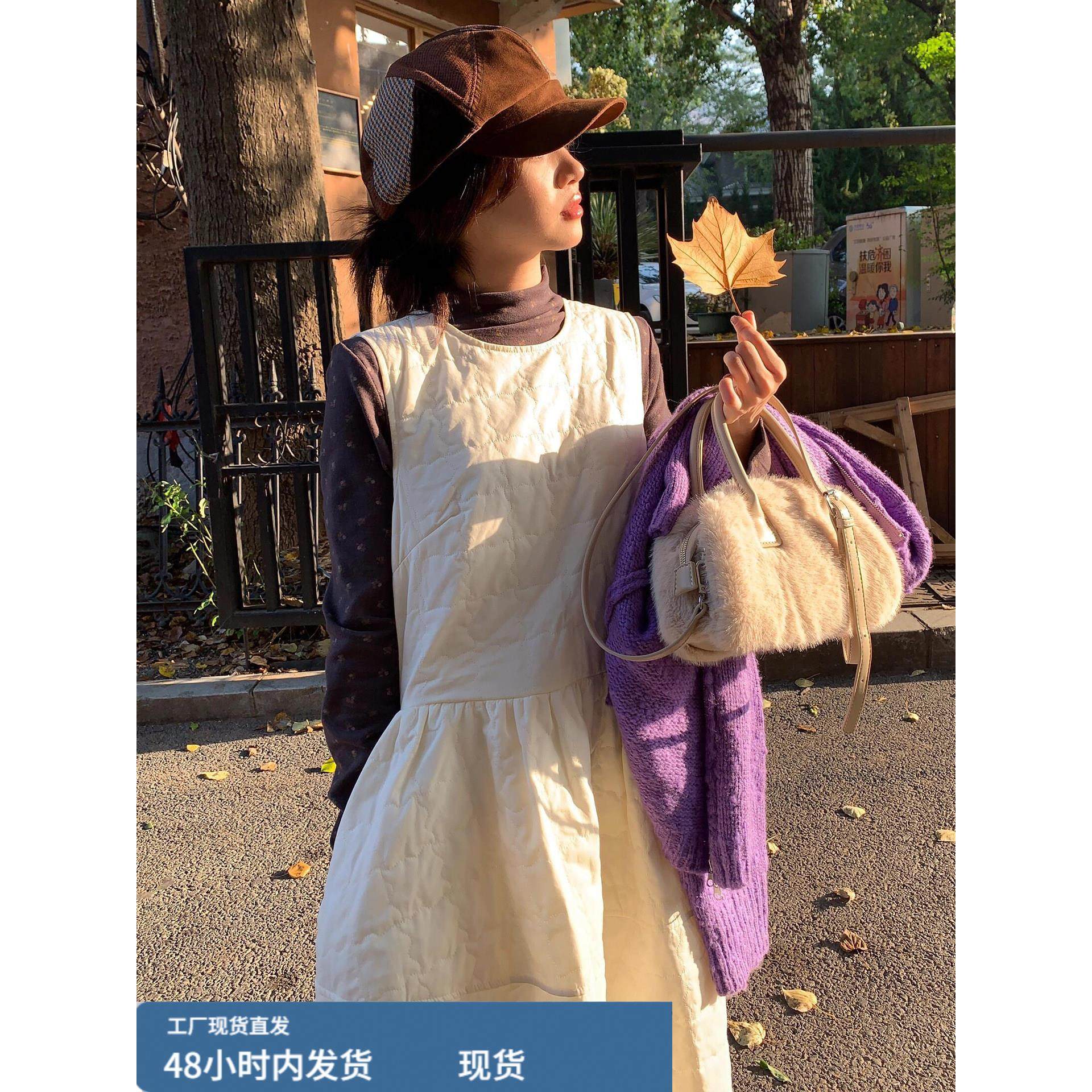 法式夹棉背心连衣裙子女2025秋冬新款内搭高领上衣独特漂亮两件套,运动/瑜伽/健身/球迷用品,瑜伽短裙,淘宝优惠券,粉丝福利购,淘宝优惠卷