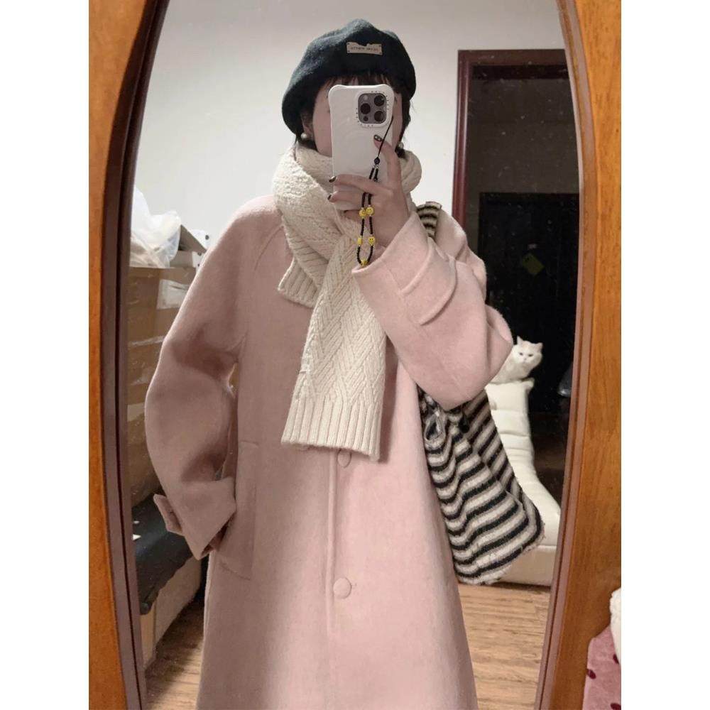 粉色学院风单排扣呢子大衣女秋冬新款韩系宽松休闲中长款毛呢外套,运动/瑜伽/健身/球迷用品,广场舞套装,淘宝优惠券,粉丝福利购,淘宝优惠卷