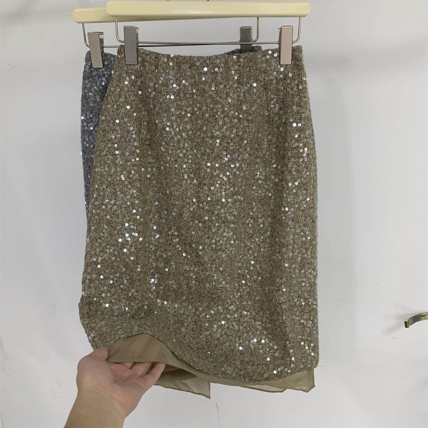 韩版高腰显瘦直筒短裙女春季新高级感重工亮片后开叉拼网纱半身裙,运动/瑜伽/健身/球迷用品,瑜伽短裙,淘宝优惠券,粉丝福利购,淘宝优惠卷