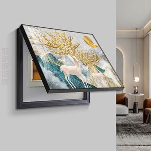 长方形电表箱装饰画新款开关电闸安装超薄装饰神器媒体房间简约餐