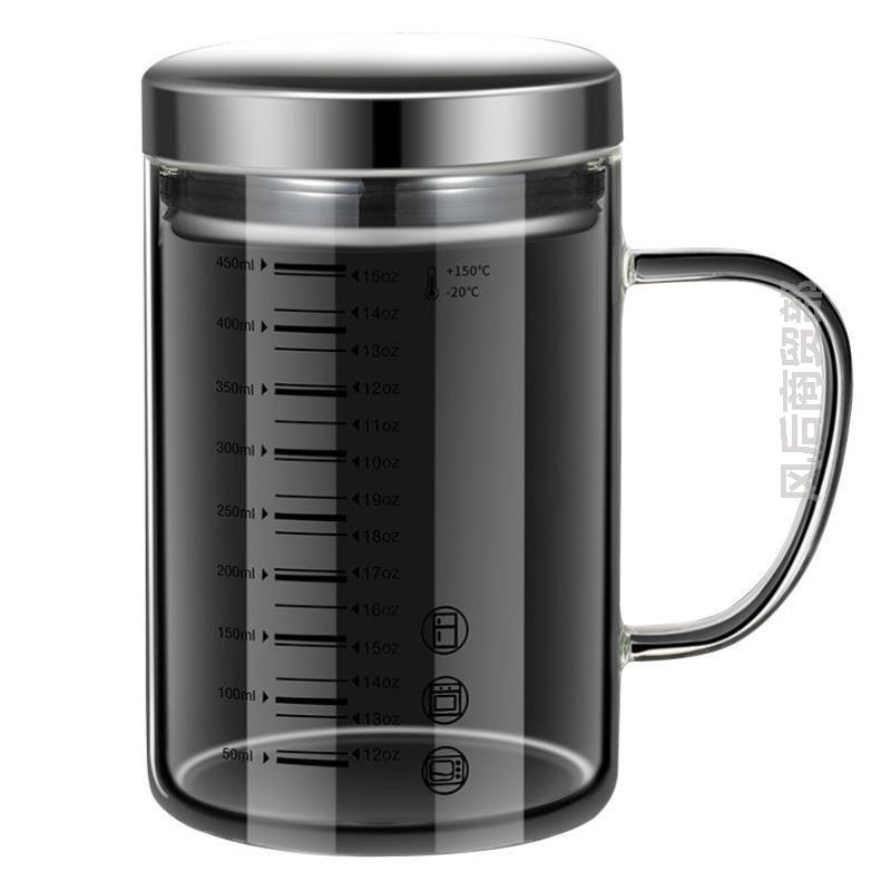 成人牛奶杯男女生水杯专用学生玻璃微波炉厨房豆浆玻璃杯带盖杯耐