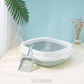 宠物半封闭猫砂盆大号加厚猫厕所送猫砂铲宠物清洁用品猫砂盆