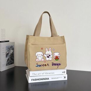 小众高级感手拎包袋子老年人手拎包妈咪包男款日韩环保新款慵懒