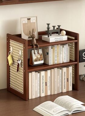 桌面置物架多层简易收纳架书架洞洞板办公室工位整理中古风杯架子