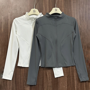 瑜伽健身拉链上衣外套女运动服修身户外立领速干排汗训练健身服