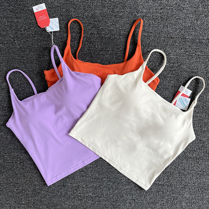 一体杯式夏季健身瑜伽吊带背心女速干透气细肩带运动文胸训练上衣,运动/瑜伽/健身/球迷用品,瑜伽背心,淘宝优惠券,粉丝福利购,淘宝优惠卷