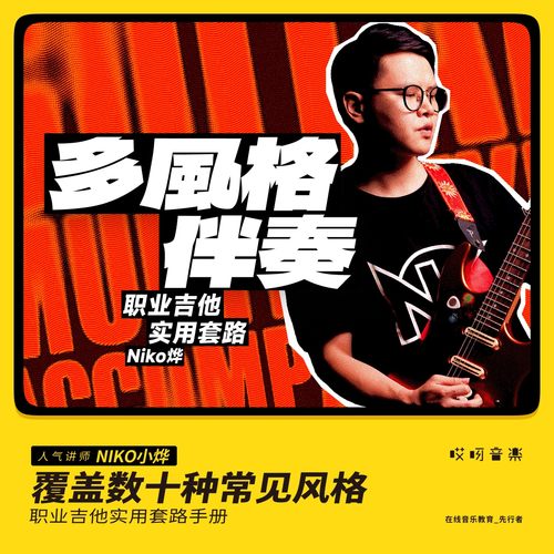 哎呀音乐中级职业吉他实用套路多风格伴奏篇课程 Niko小烨 - 封面