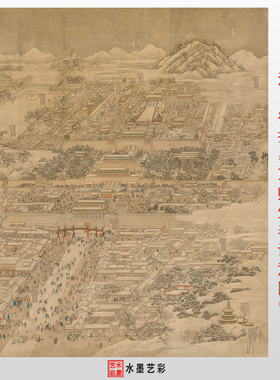 清 徐扬 京师生春诗意图 清代建筑人物高清微喷画心学习范本画稿