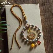 普陀山五福圆满汽车挂件2026新款 车挂车载高级感车内后视镜挂饰