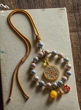 普陀山五福圆满汽车挂件2026新款车挂车载高级感车内后视镜挂饰