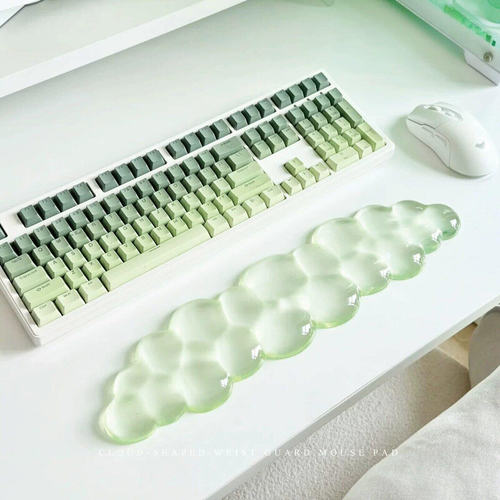 阳光玫瑰云朵护腕透明鼠标垫子女生工位桌垫键盘垫鼠标手护腕手托