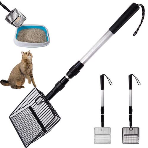 猫砂铲伸缩手柄加长手柄金属猫砂铲豆腐砂猫砂铲子沙滩铲子拾便器