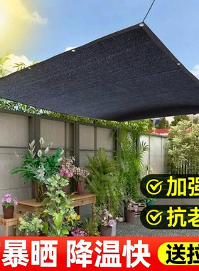 遮阳布防晒隔热家用庭院阳台植物新型户外菜地黑色加厚加密遮阳网