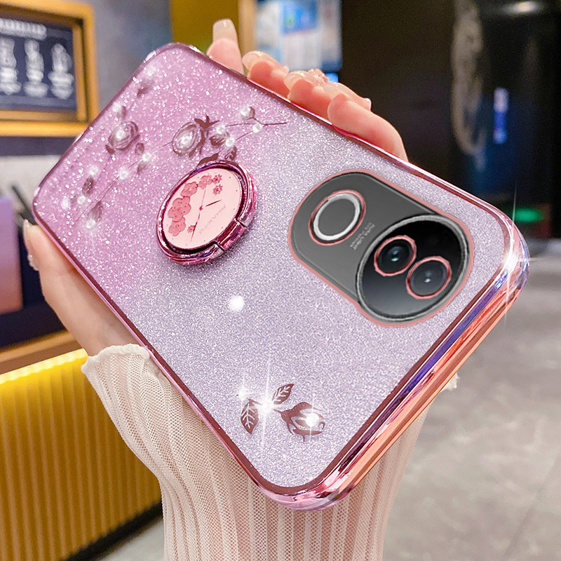 vivoS20手机壳玫瑰花支架