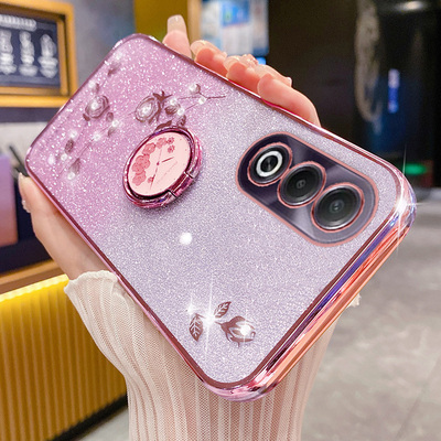 适用OPPOA80手机壳玫瑰花支架