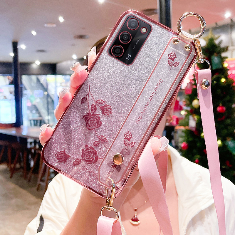 oppoA55手机壳玫瑰花挂绳