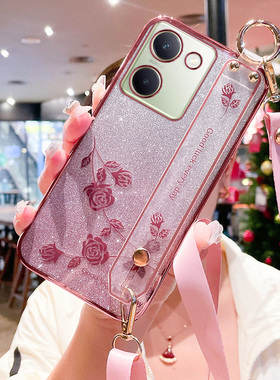 适用于vivoy100手机壳vivo保护y100硅胶套5G全包防摔V2313A软壳voviy腕带vovoy步步高viviy斜跨可背挂绳1005g