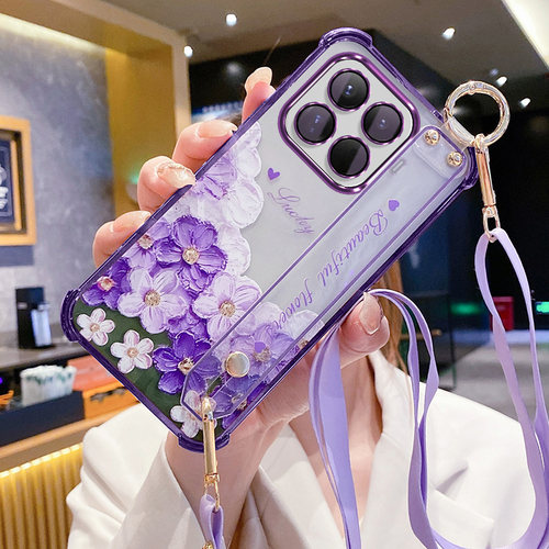 适用小米17T手机壳油画花朵新款