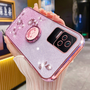 适用于红米K50手机壳小米K50pro保护5G硅胶套redmik全包防摔por软壳k505g闪粉玫瑰k5o指环支架redmi花水钻新
