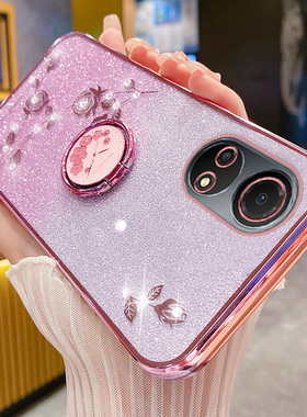 适用于华为荣耀畅玩30plus手机壳CMA一AN00保护硅胶套全包防摔CMAAN软壳puls玩畅ANOO闪粉玫瑰CMAA指环支架钻