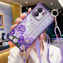 艾欧芭适用oppoA5x手机壳oppo保护A5x硅胶套5G镜头膜全包PKW110防摔opa软壳oppopkw油画花腕带x5g斜挎带挂绳