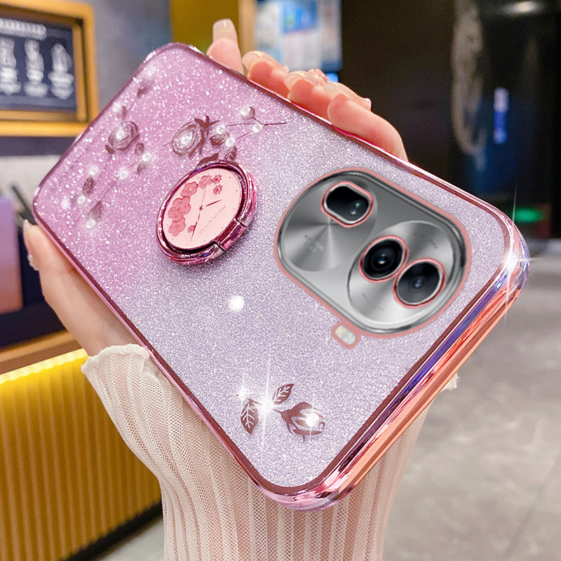 opporeno11手机壳玫瑰花支架
