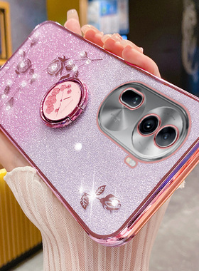 适用于opporeno11手机壳reno11pro保护oppo硅胶套5G全包opporeon防摔opopreno软壳por闪粉玫瑰115g指环支架re