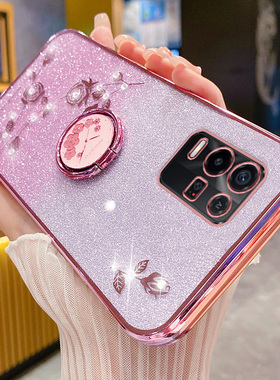 适用于realmeV13手机壳realme真我V13保护硅胶套oppo全包oppov防摔软壳oppo闪粉玫瑰5g指环支架v135g花钻op