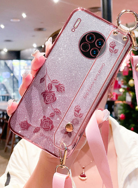 适用于华为mate30手机壳mete30pro保护硅胶套mt全包meta防摔por软壳m30p腕带TAS一AL00斜跨可背LIO挂绳AN花5g