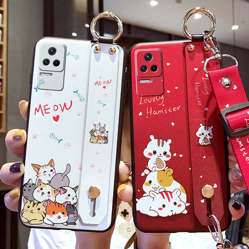 红米K50手机壳卡通腕带保护套