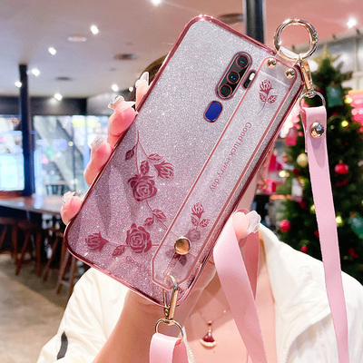 oppoA11x手机壳玫瑰花挂绳