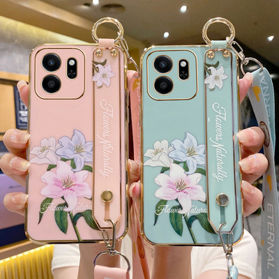 华为荣耀play9T手机壳百合花挂绳