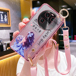 适用oppofindx6手机壳findx6pro保护oppo硅胶套find全包5g防摔x6软壳oppofandx腕带por斜跨挂绳oppox少女捧花