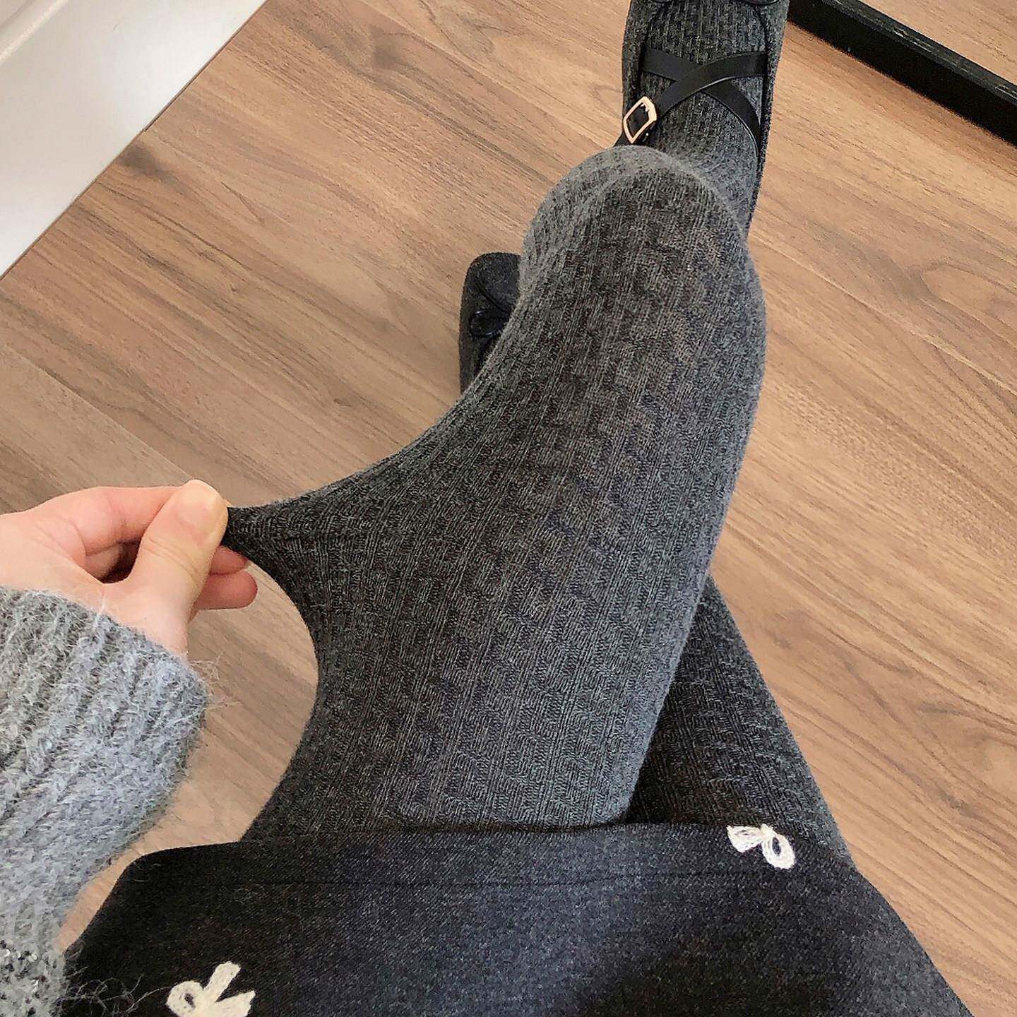 春季小方格深灰色打底裤女加厚保暖咖啡色连裤袜显瘦美腿袜0103z