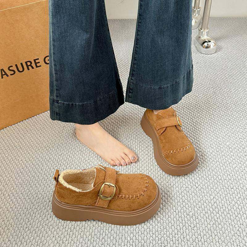 春秋加绒勃肯鞋女2026新款厚底小个子增高懒人乐福鞋保暖鞋0113z,女鞋,勃肯鞋/软木鞋,淘宝优惠券,粉丝福利购,淘宝优惠卷
