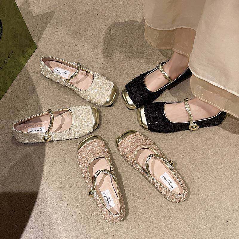 春秋亮片玛丽珍单鞋女鞋子2026新款平底法式气质鞋0125z,女鞋,勃肯鞋/软木鞋,淘宝优惠券,粉丝福利购,淘宝优惠卷