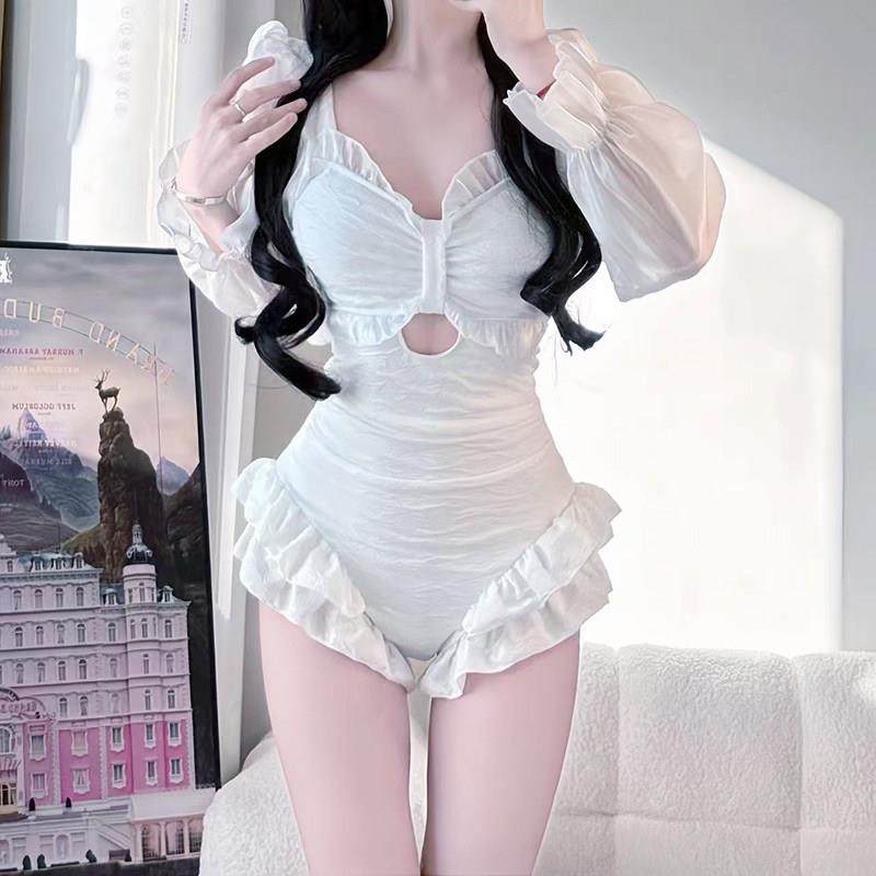 感长袖保守连身泳衣女2026新款小胸聚拢微胖遮肉海边度假温0126w,运动/瑜伽/健身/球迷用品,连体泳衣,淘宝优惠券,粉丝福利购,淘宝优惠卷