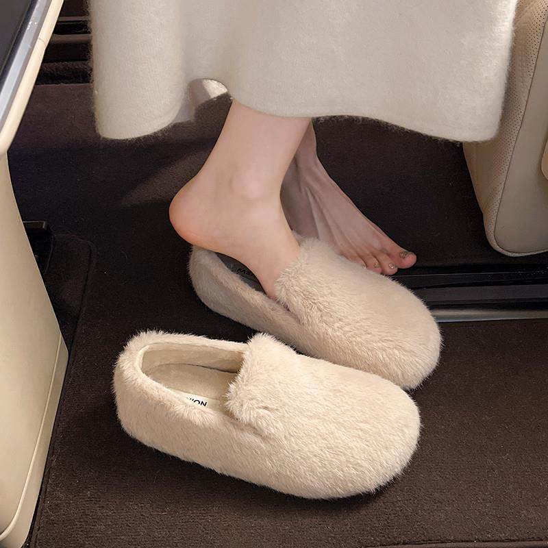 春秋毛毛鞋女2026新款一脚蹬懒人保暖豆豆鞋百搭毛绒勃肯鞋0113z,女鞋,勃肯鞋/软木鞋,淘宝优惠券,粉丝福利购,淘宝优惠卷